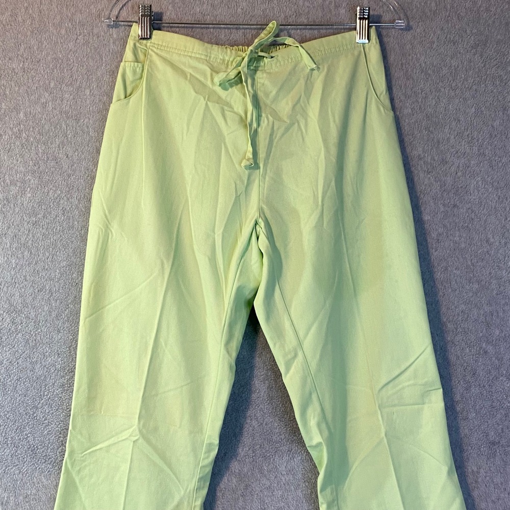 Dickies Scrub Pants Women Small Lime Green Drawstring Cargo Medical Uniform EUC - Picture 3 of 5
